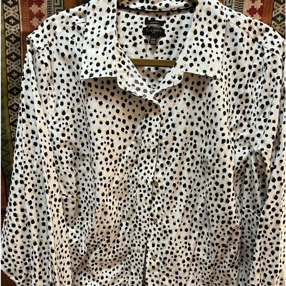 PS black/gold/white tailored long sleeve shirt
